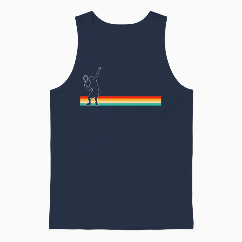 Tennis Retro Unisex Tank Top in Navy