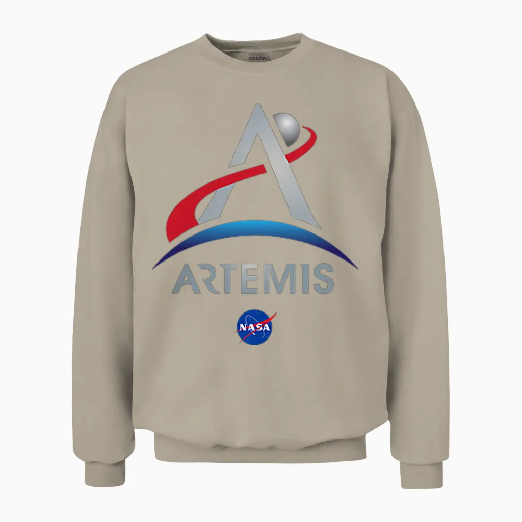 Nasa Artemis Mission Logo Unisex Sweatshirt in Sand