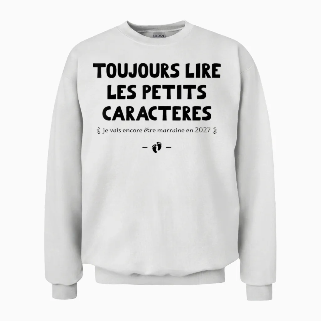 Annonce Marraine 2eme Fois Je Vais Encore être Marraine 2027 Unisex Sweatshirt in White