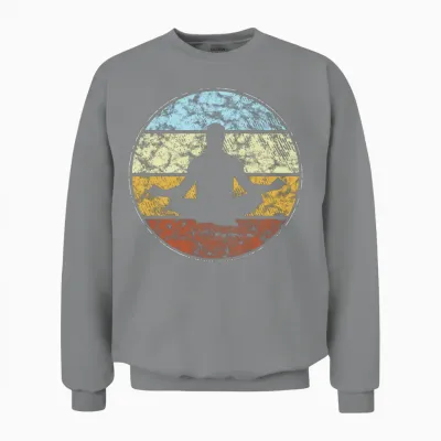 Meditation Retro Unisex Sweatshirt - Sport Grey
