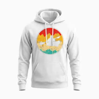 Canoe Retro Unisex Hoodie - White