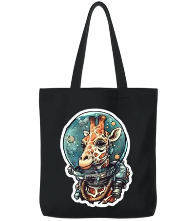 Space Giraffe Tote Bags - Black