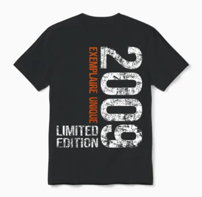 16th Anniversary 2009 Vintage 16 Years Boy and Girl 2009 Unisex T-Shirt - Black