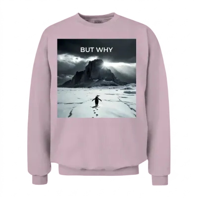 Penguin Mountain - but Why Unisex Sweatshirt - Light Pink