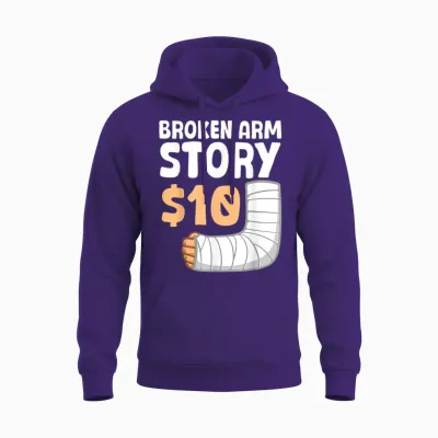 Cool Broken Arm Design for Men Women Kids Elbow Broken Arm Unisex Hoodie - Purple