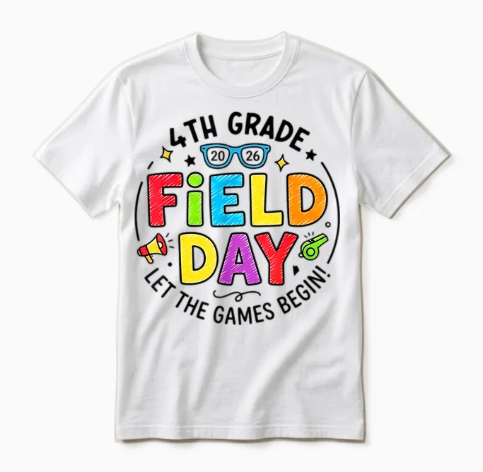 4th Grade Field Day 2026 Let the Games Begin Teachers Unisex T-Shirt in White