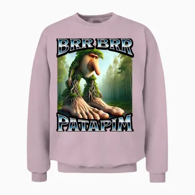 Brr Brr Patapim Italian Brainrot T-Shirt, Black, S Unisex Sweatshirt - Light Pink