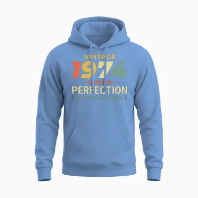 Vintage 1974 50th Birthday Gift for Dad Mom Unisex Hoodie - Carolina Blue