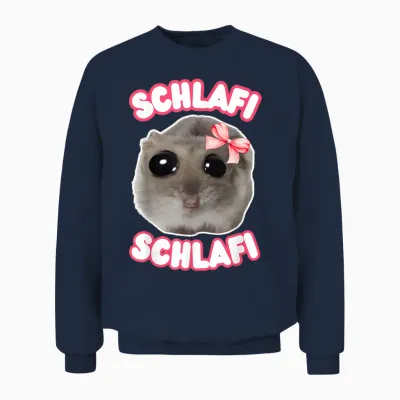 Schlafi Schlafi Funny Hamster Hamster Hamstie Meme Sleep Unisex Sweatshirt - Navy