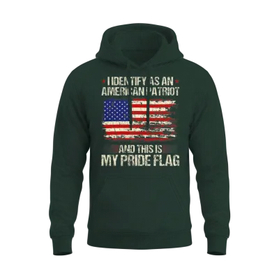 I Identify as an American Patriot Unisex Hoodie - Forest