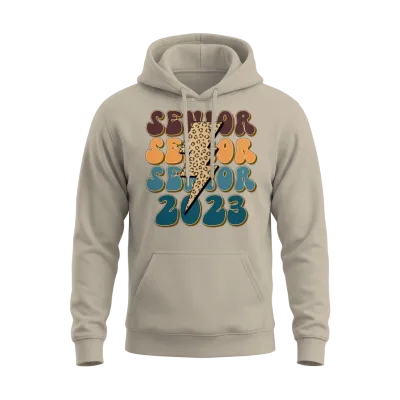 Retro Leopard Senior 2023 Unisex Hoodie - Sand