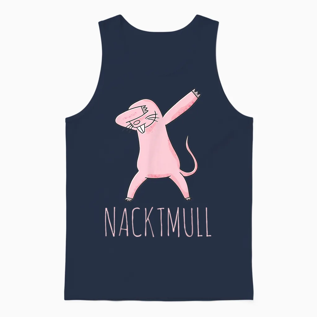 Nacktmull Tshirt | Funny Ratte Shirt | Tier Nagetier Spruch Unisex Tank Top in Navy