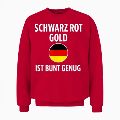 Deutschland Fan Outfit Schwarz Rot Gold Farben Design Unisex Sweatshirt - Red