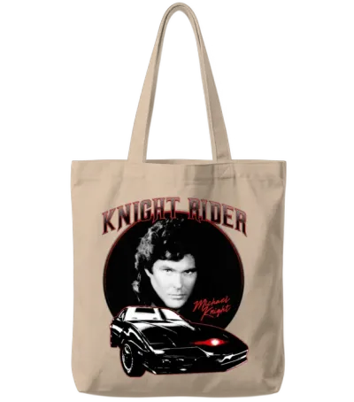 Knight Rider Michael Knight Tote Bags - Natural