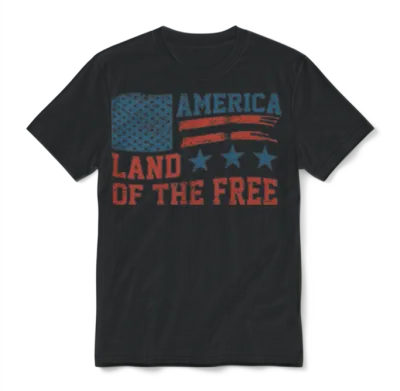 America Land of the Free Unisex T-Shirt - Black