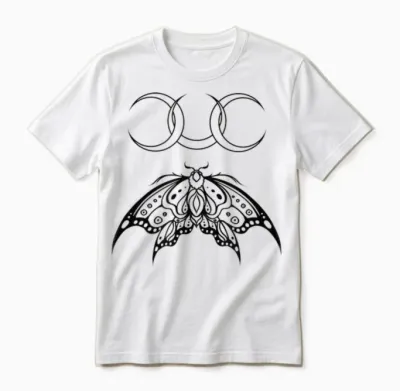 Y2k Mall Goth Moth Und Moon Emo Alt Unisex T-Shirt - White