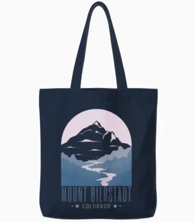 Mount Bierstadt Colorado Tote Bags - Navy