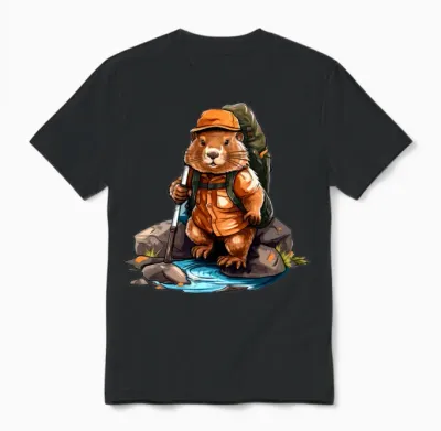 Beaver Hiking / Mountaineering Beaver Unisex T-Shirt - Black