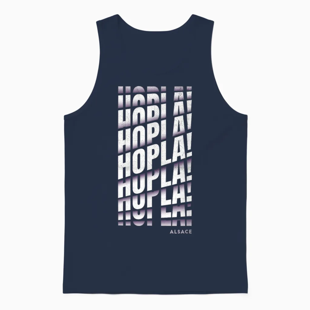 Hopla! Alsatian Vocabulary Gift Idea Alsace Alsatian T-Shirt, Black, S Unisex Tank Top in Navy