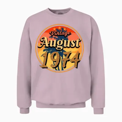 Building Year 1974 in August Unisex Sweatshirt - Light Pink