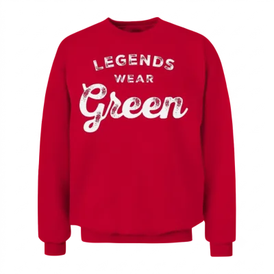 Legends Wear Green Team Spirit Game Gear Color War Unisex Sweatshirt - Red