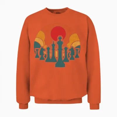 Retro Chess Player Unisex Sweatshirt - Orange