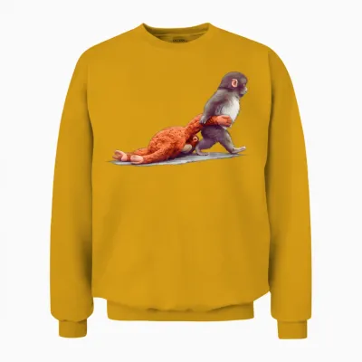 Monkey Punch Baby Graphic Little Punch Big Love Unisex Sweatshirt - Gold