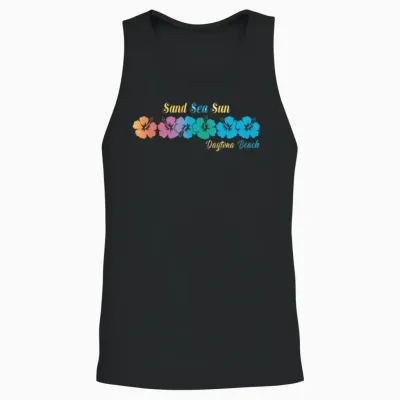 Florida Daytona Beach Vacation Sand Sea Sun Unisex Tank Top - Black