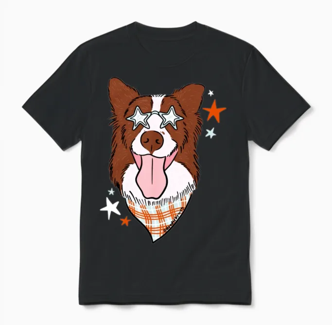Star Dog - Lovers Unisex T-Shirt in Black