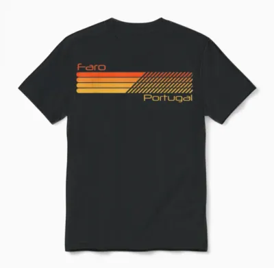 Rétro Faro Portugal Unisex T-Shirt - Black