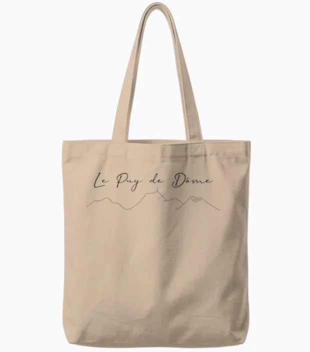 Skyline of the Puy Dome, Mountain, Auvergne Tote Bags in Natural