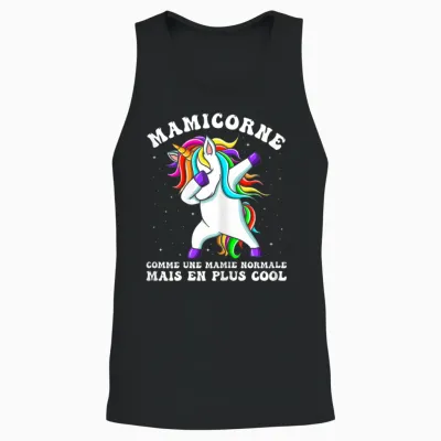 Mamicorne Funny Granny Unicorn Gift Mother's Day T-Shirt, Black, Female X-Small Unisex Tank Top - Black