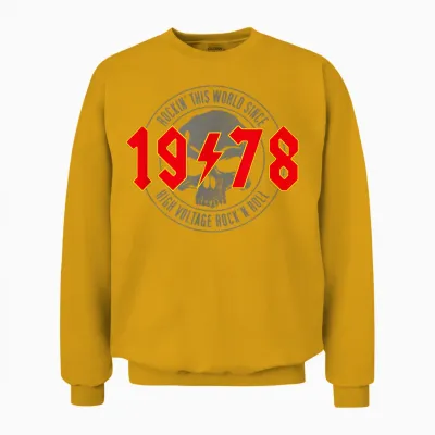 1978 Jahrgang Geburtstag Rock and Roll Heavy Metal Unisex Sweatshirt - Gold