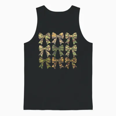Camouflage Old Camo Bow Camo Coquette Bow Hunting Women Girl Unisex Tank Top - Black