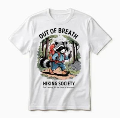 The Raccoon Is Hiking Unisex T-Shirt - White