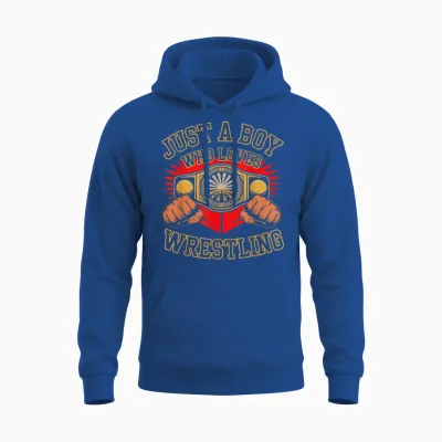 Just a Boy Who Loves Wrestling Unisex Hoodie - Royal