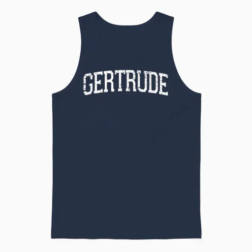 Vintage Custom Name Classic Gertrude T-Shirt, Black, S Unisex Tank Top in Navy