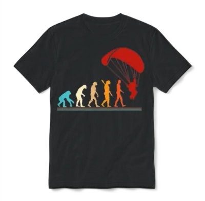 Funny Skydiving Evolution Unisex T-Shirt - Black