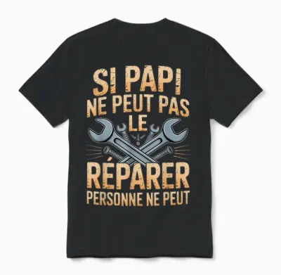 Si Papi Can't Fix It No One Can Gift Funny Unisex T-Shirt - Black
