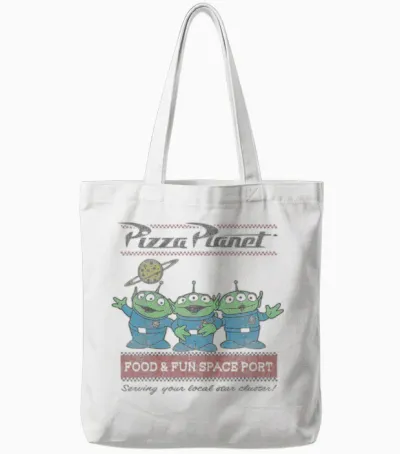 Disney Pixar Toy Story Pizza Planet Aliens Tote Bags - White