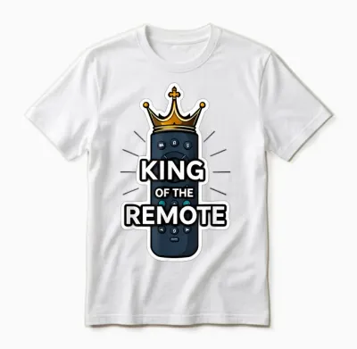 King of the Tv Télécommande Humoristique Pour La Fête Des Pères Unisex T-Shirt - White