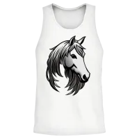 Horse Head — Lovers Unisex Tank Top - White – 2