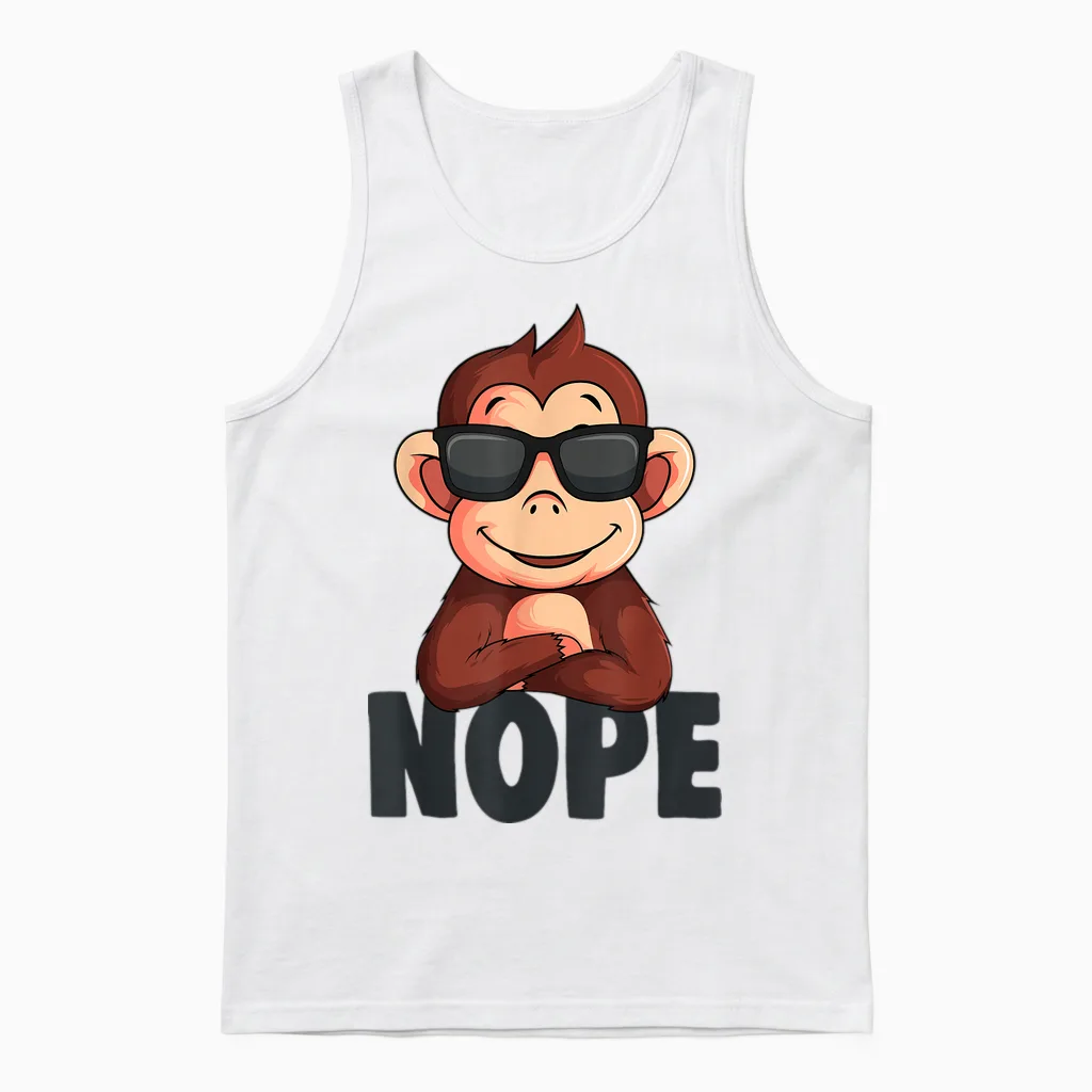 Affen Jungen Mädchen Kinder Unisex Tank Top in White