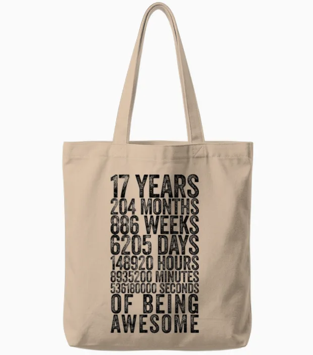 Chemise Humoristique Pour 17e Anniversaire Old Meter Funny 17 Ans Cadeaux Tote Bags in Natural