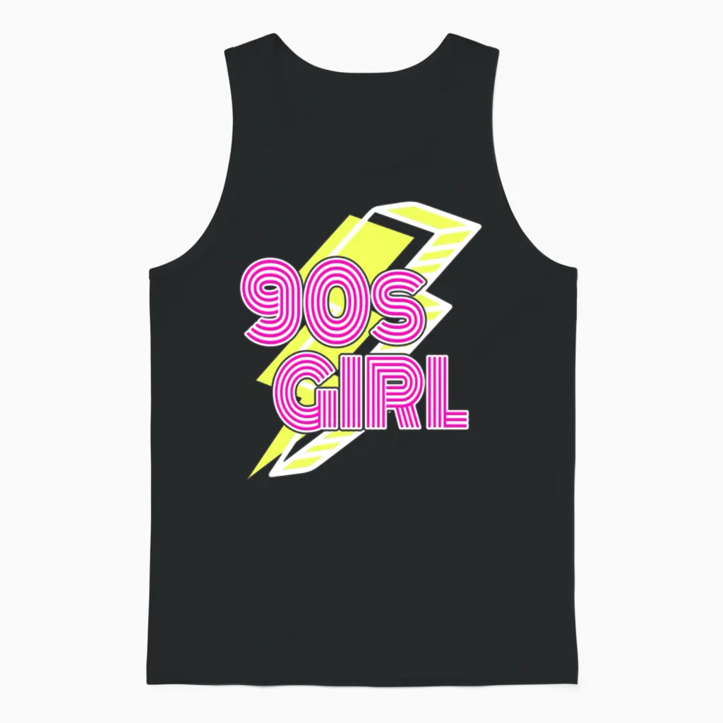 90s Girl Retro Vintage Unisex Tank Top - Black
