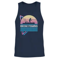 Kayak Kayaking Retro Unisex Tank Top - Navy – 2