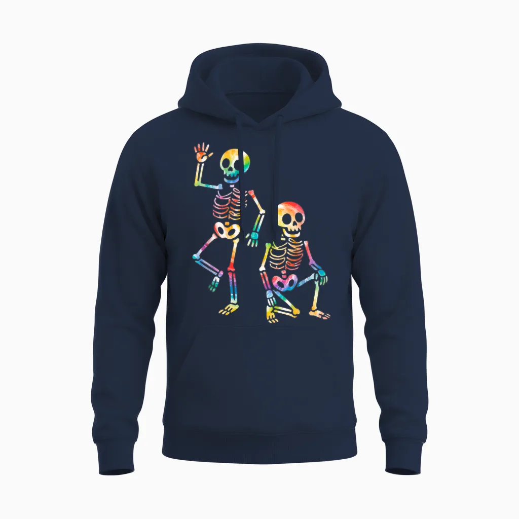 Funny Halloween Trump Skeleton Trump Unisex Hoodie in Navy