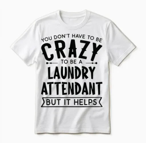 You Don't Have to Be a Crazy Laundry Attendant Unisex T-Shirt in White