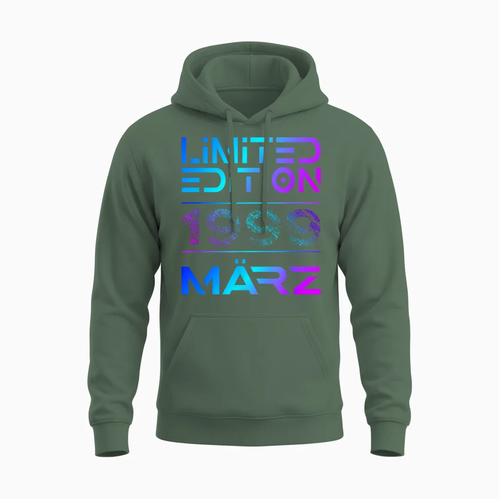Limited Edition März 1999 Mann Frau 27. Geburtstag Unisex Hoodie in Military Green