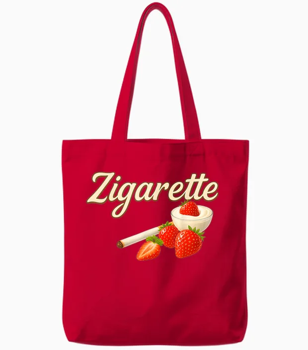 Zigarette - Erdbeer Yoghurt Style X Kippe Zigarette Raucher Tote Bags in Red